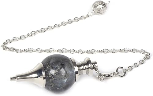 Miniatura 6 de Cristal curativo de ojo de gato azul cielo sintético para radiestesia de 1.575 in Chakra Reiki Point Pendulum para adivinación