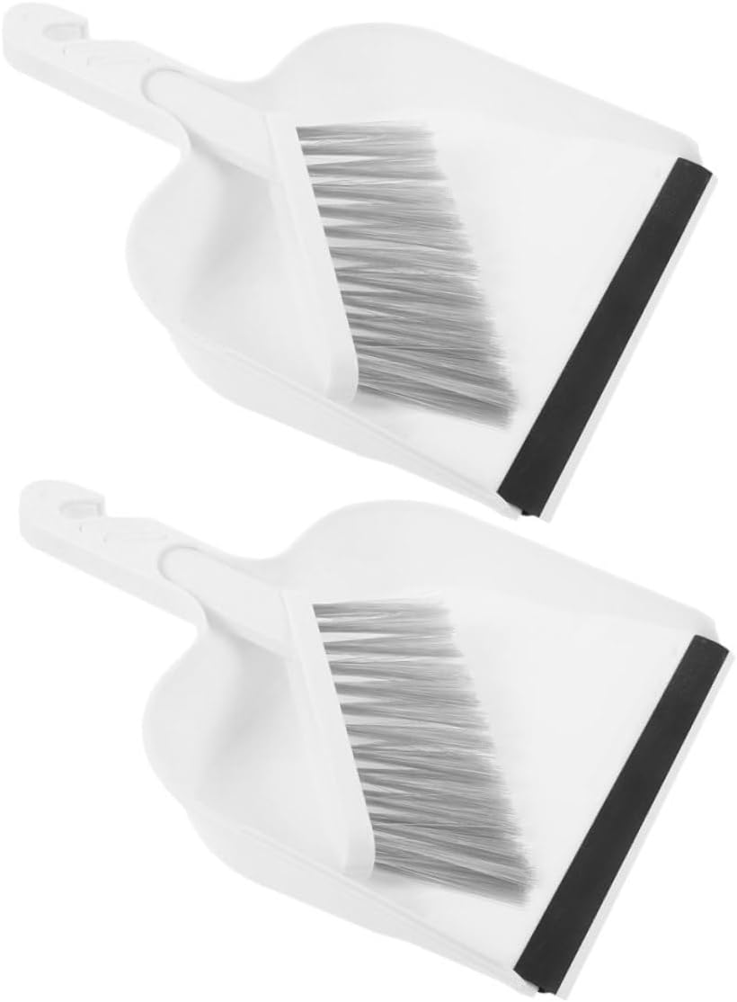 Luxshiny Mini Dustpan and Brush Set for Desktop Cleaning, Small Hand Broom and Dustpan Combo with Plastic Pan, Compact Table Broom Kit for Home Office Study – 2 Sets