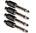 WOVTE RCA Stereo Jack to 6.35mm Mono Plug TS Adaptor Pack of 4