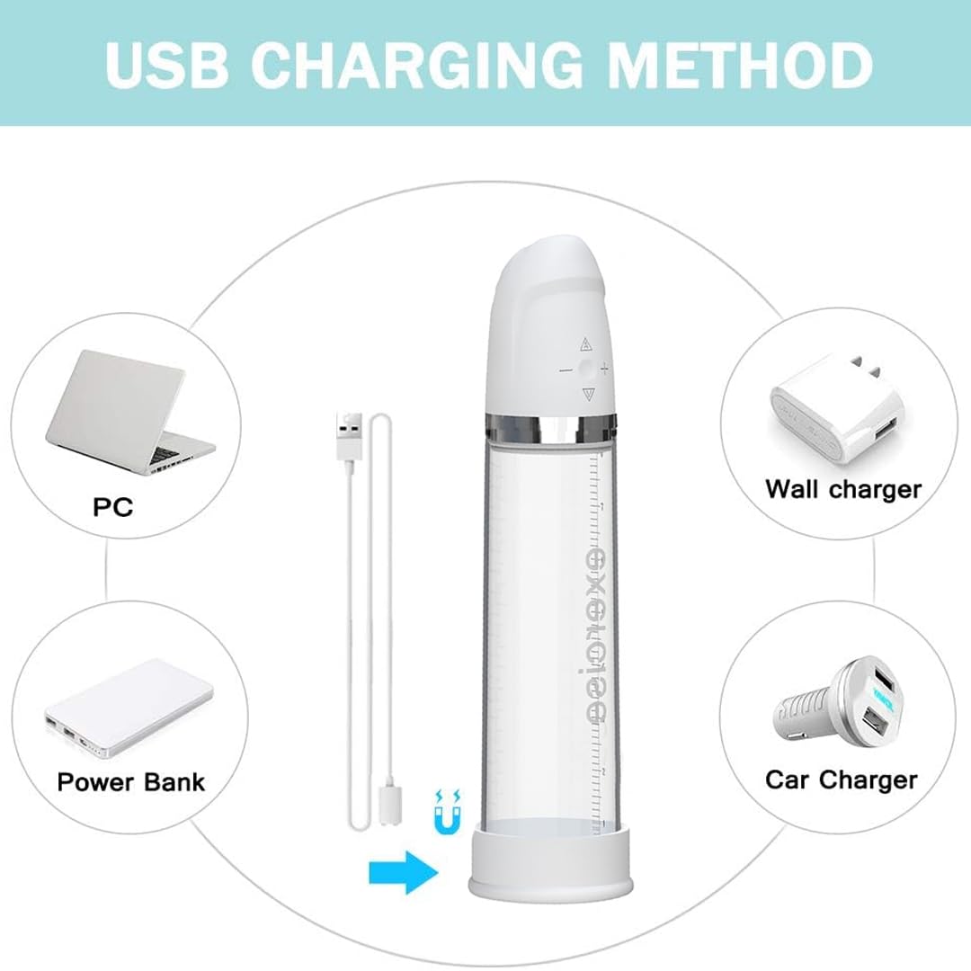 Sh! - Pompa per ingrandire il pene da uomo, 9 modalità di vibrazione, potenza multi-aspirazione, ricarica USB magnetica, pompa per ingrandire l'erezione, strumento di potenziamento maschile per una