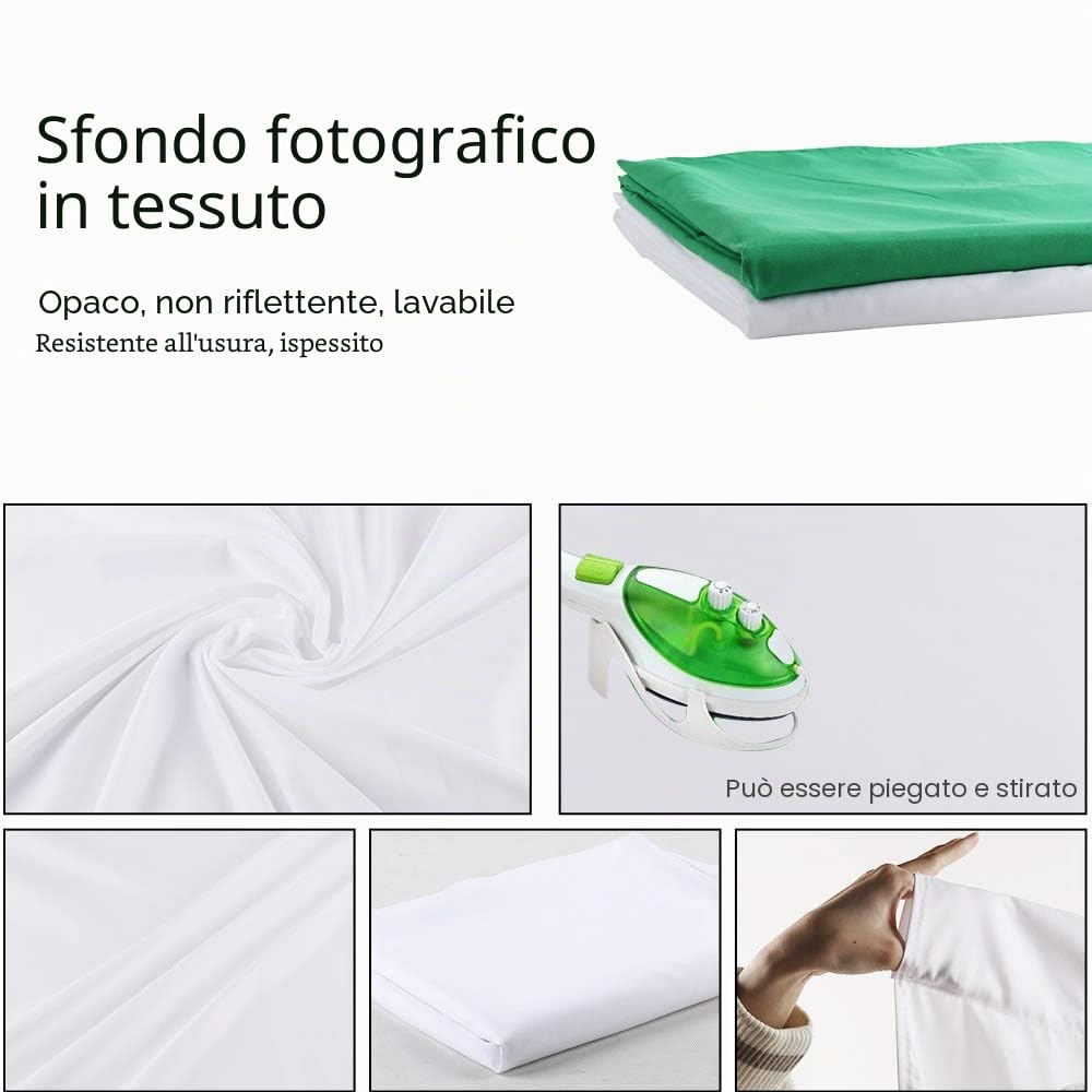 Sfondo fotografico, 3 x 3,9 m, bianco, per studio fotografico, non riflettente, in poliestere, bianco, per video, televisione, studio fotografico (solo sfondo)