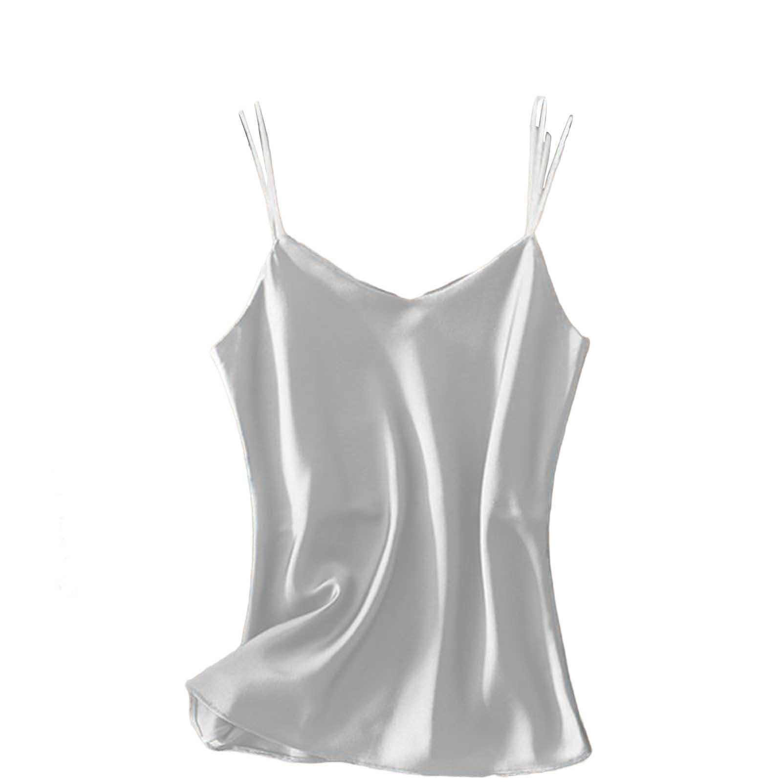 Huytertdr Women's Silver Satin Shirt Green