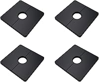 Vista 17 de 2 piezas de brida dividida de pared, placas de escudo autoadhesivas cuadradas de ABS con diseño de hebilla para tubo de 0.47"/12mm de diámetro