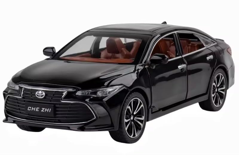 Image of Invite Toy Car 1:24 Toyota Avalon Metal Alloy Diecast Car Model Miniature Model with Sound Light Model Boys Toys for Children's【 Black-Color 】