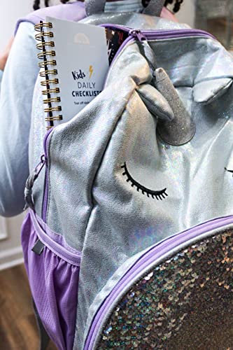 Kids To Do Chore List Daily Task Checklist Planner Time Management Notebook By Bright Day Non Dated Flex Cover Spiral Organizer 8.25 X 6.25 (Rainbows) #TOP7