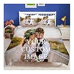 TEGVLXD Personalised Bedding Set, Personalized Single Double King Super King Duvet Cover, Custom Duvet cover pillowcase Personalized Photo/Text/Logo, DIY Design Bedding 3D Printed Bedroom Decor