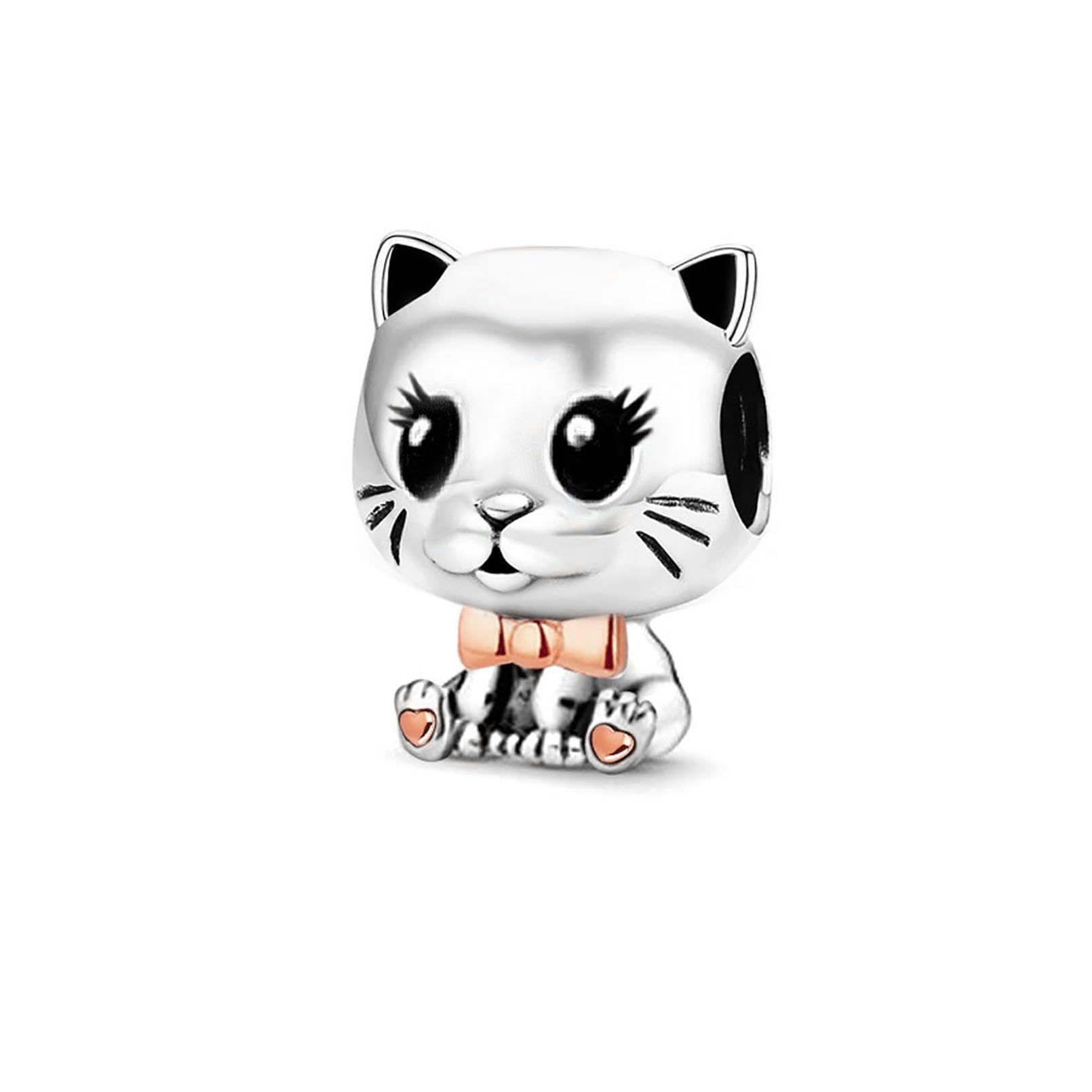Abalorio de gato de plata para pulseras Pandora y joyas de mascotas 7