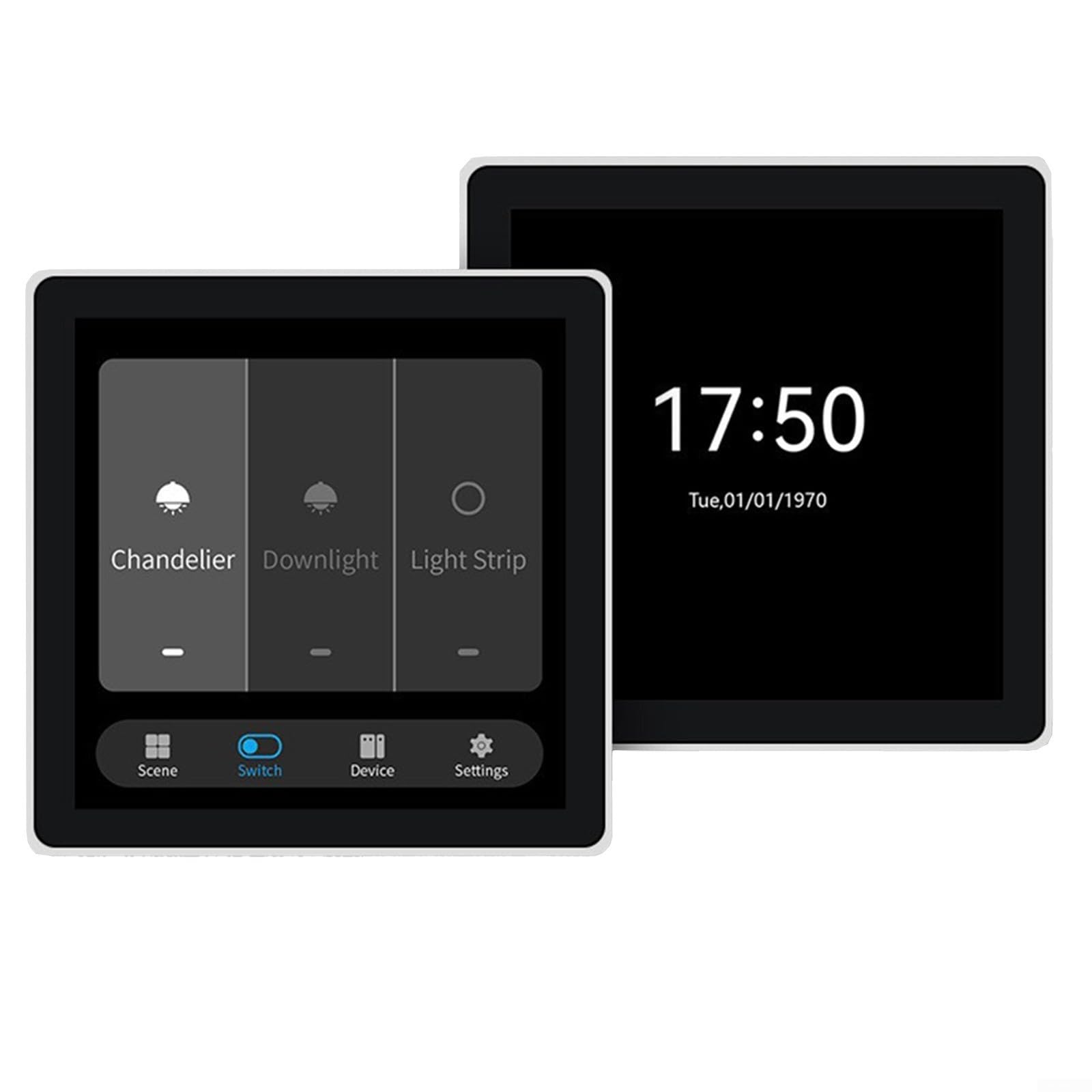für tuya für zigbee für Smart Home Steuerpanel 3-Gang Touchscreen LCD Display für Licht Vorhang Klima Wandmontage Schwarz