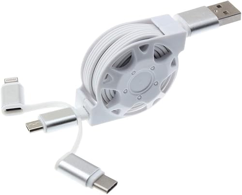 Miniatura 5 de Cable de alimentación retráctil USB 3 en 1 compatible con Samsung Galaxy S21 S22 S23 Ultra Plus Z Fold Z Flip