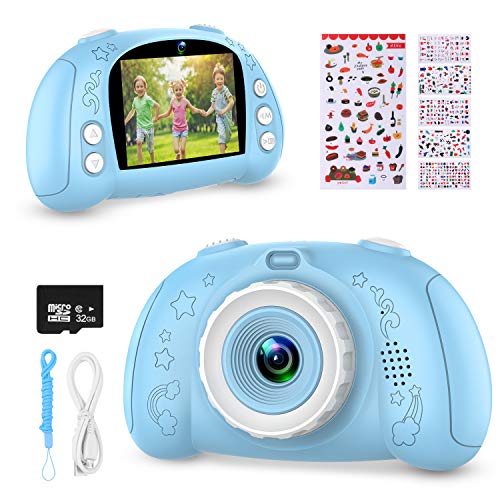 WOWGO Digital Camera for Kids, 1080P Rechargeable Electronic Children Camera Birthday Toy Gift with 32GB TF Card for Toddler and Age 3 to 12 Years Boys and Girls (Blue)