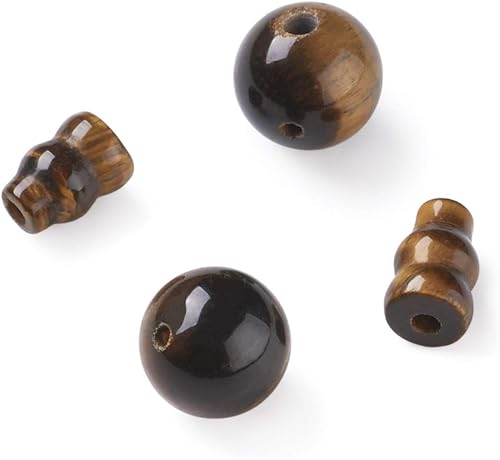 Miniatura 7 de KISSITTY Juego de 2 cuentas naturales de ojo de tigre de 3 agujeros, cuentas budistas de gurú para pulsera Mala, fabricación de joyas de yoga