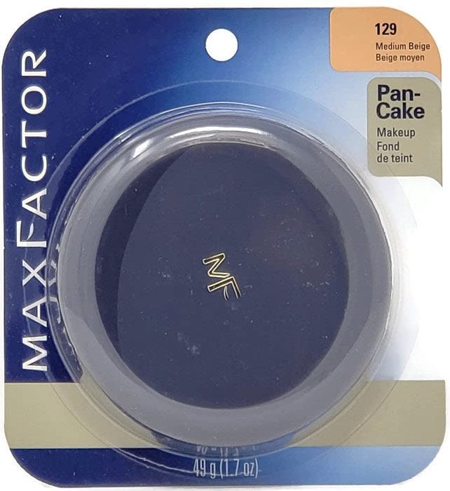 ORIGINAL FORMULA Max Factor Pan-Cake Water-Activated Foundation Powder, 129 MEDIUM BEIGE