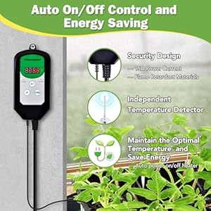 Greenhouse Heater with Thermostat, Auto Power Control with Digital Temperature Display, Fast Heating, Over Temperature Protection, Electric for Winter Plants, Grow Tent, Greenhouse, Flower Room, Patio Greenhouse Heater with Thermostat Auto Power Control with Digital Temperature Display Fast Heating Over Temperature Protection Electric for Winter Plants Grow Tent Greenhouse Flower Room Patio