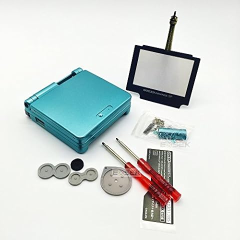 EXSEK Replacement Housing Shell Pack Compatible with Gameboy Advance SP (Turquoise) Cover