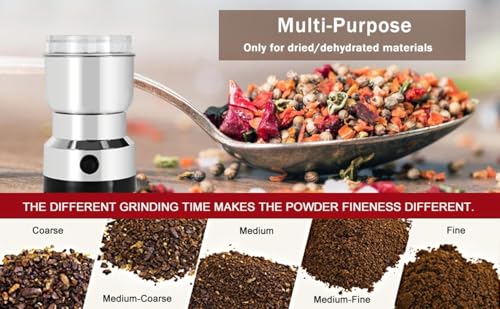 Image of Nima Stainless Steel Electric Grinder & Coffee Maker Compact 2-in-1 Spice, Masala, Grain & Coffee Bean Grinder Multifunctional Smash Mixer Machine for Home Kitchen Use