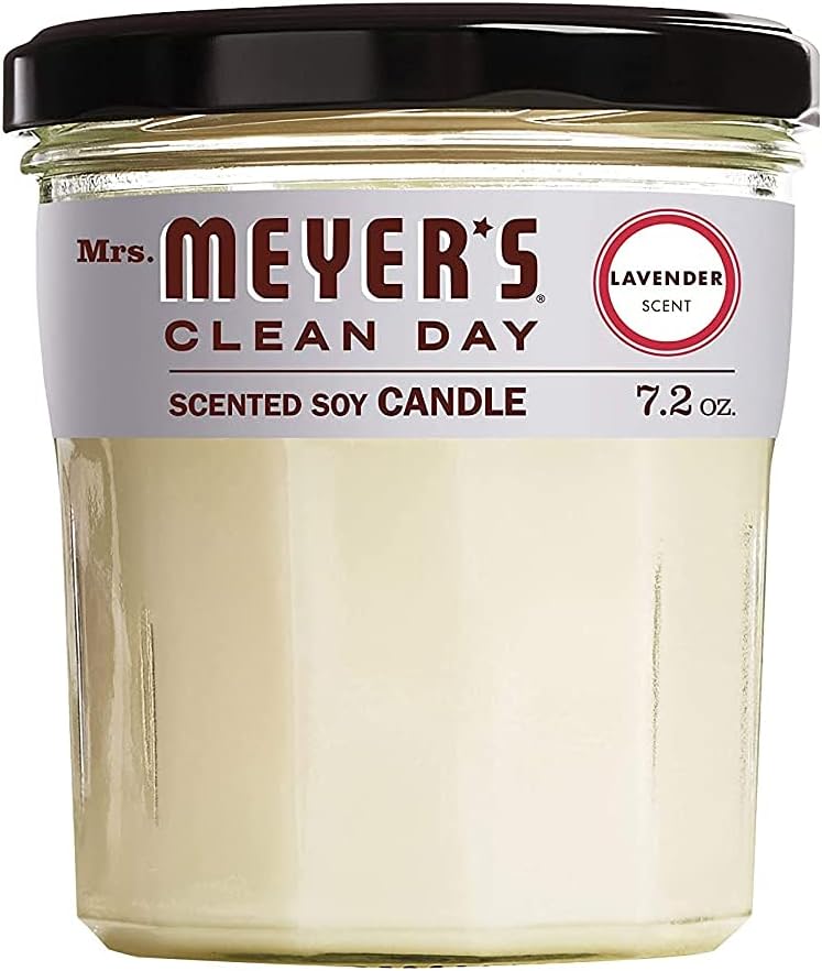 Amazon Mrs. Meyer's Clean Day Soy Candle, Lavender, 7.2 Ounce Glass