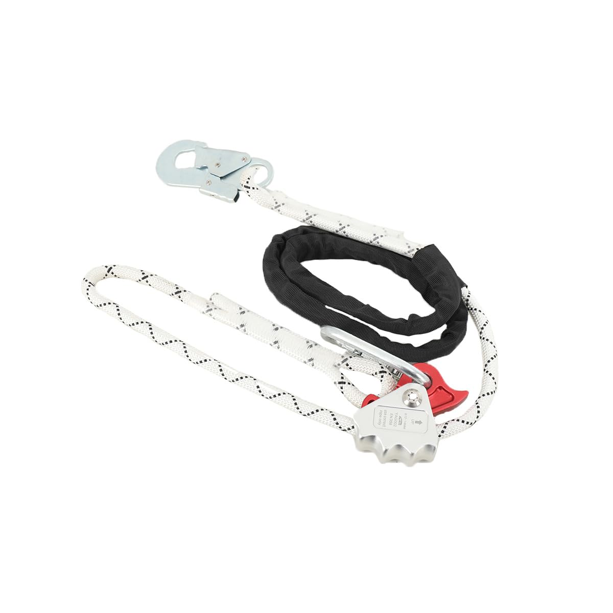 2M Corde de Sécurité Extérieure, Cordon Réglable Harnais de Sécurité avec Ajusteur de Mousqueton, Lanière Réglable Protection Contre les Chutes 13mm