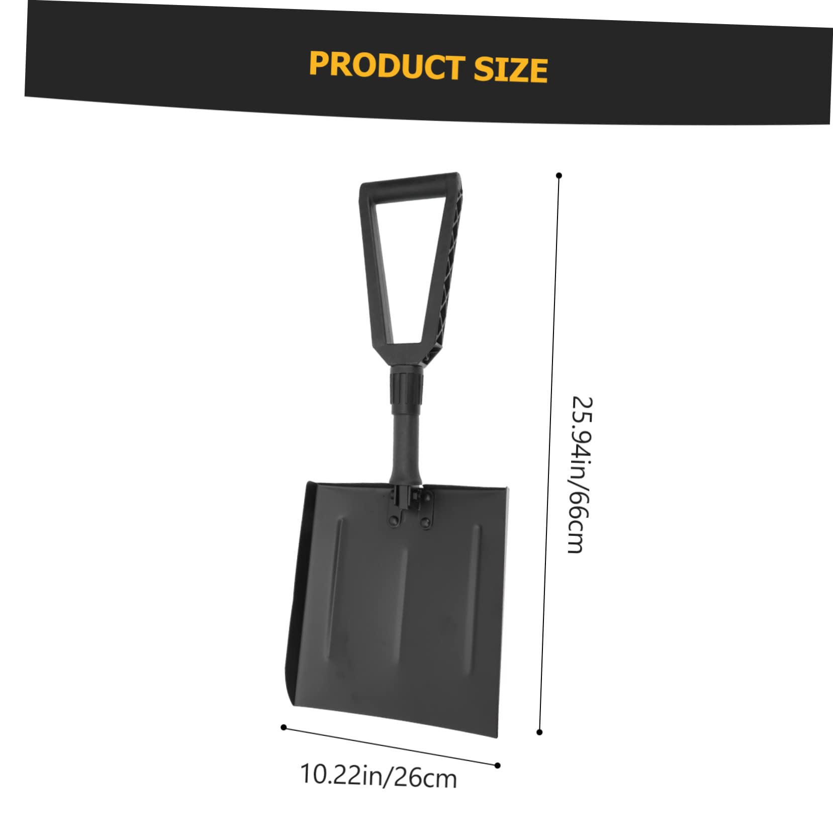 Einziehbare Schneeschaufel 1 Stück Eisen Kunststoff Schwarz | Ergonomischer Griff, Rutschfest und Stabil, für Schneereiches Wetter und Kofferraum Aufbewahrung