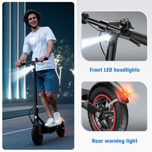 Electric Scooter Adults, 10" Pneumatic Tires, 500W Powerful Motor, 20 MPH Speed, 23 Miles Long Range, Dual Brake, APP Control, Foldable Commuting Scooter for Adult and Teens - image 6
