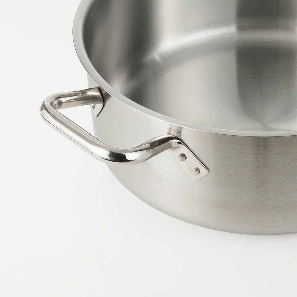 HOMICHEF - Olla grande de 15 cuartos de acero inoxidable con tapa, sartén para estofado de grado comercial sin níquel, olla sana para estofado de 15 QT - Sartén grande pulida mate