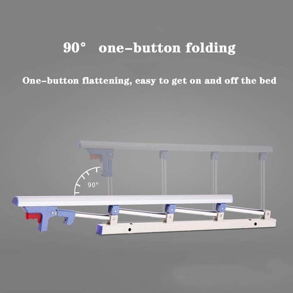 Barandilla de Cama Plegable Grande, Protector Lateral de Seguridad para Personas Mayores, Barra de Parachoques con Agarre de Metal, manija de Ayuda para Adultos, barandilla de Cama para Disc