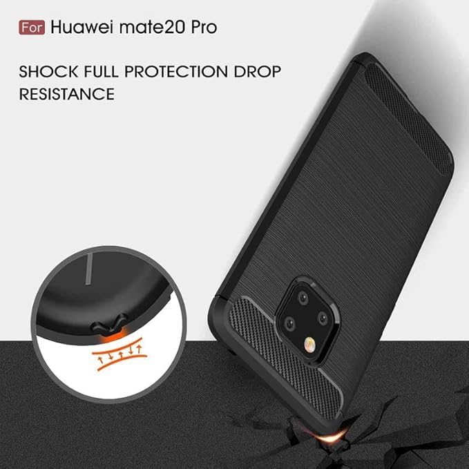 Image of Hybrid Carbon Fiber Back Case for Huawei Mate 20 Pro (Black)