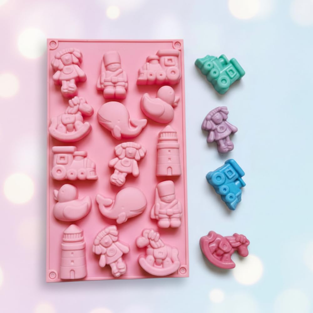 Assorted Toys Silicone Mold 15-Cavity | Ideal for Making Chocolates, Gummies, Jelly, Resin Art, Clay, Soap Making, and Creating Wax Melts or Candle Decorations-image-10