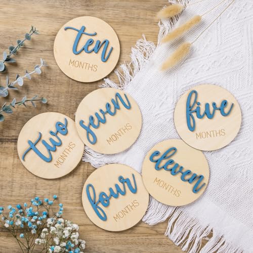 Image of Giftacity 3D Blue Baby Monthly Milestone Signs, One Month Sign for Newborn