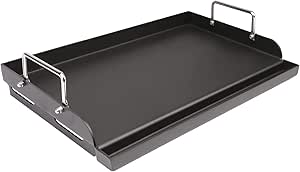 GFTIME Universele grillplaten van 63,4 x 40,8 cm voor gasbarbecues, houtskoolbarbecues en elektrische grills, universele grillplaten met antiaanbaklaag, grote rechthoekige plancha voor perfect grillen