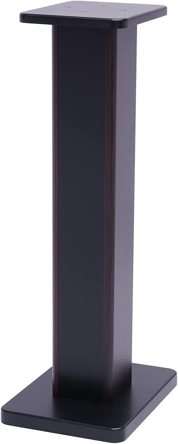 Universal Speaker Stand Pair, H28in Bookshelf Speaker Stands Holder Floor Standing for Surround Sound Studio Monitors Up to 33lbs, for Home Theater Living Room, Dark Brown