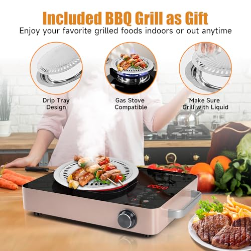 2000W Electric Hot Plate Single Burner, Portable Stove Top Burner 110V Kitchen Stove Countertop Burner for Cooking Outdoor Indoor (Korean BBQ Plate Included) - Image 3