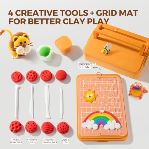 Image of Jar Melo Air Dry Clay for Kids 12 Colors Modeling Clay Kit with Storage Box