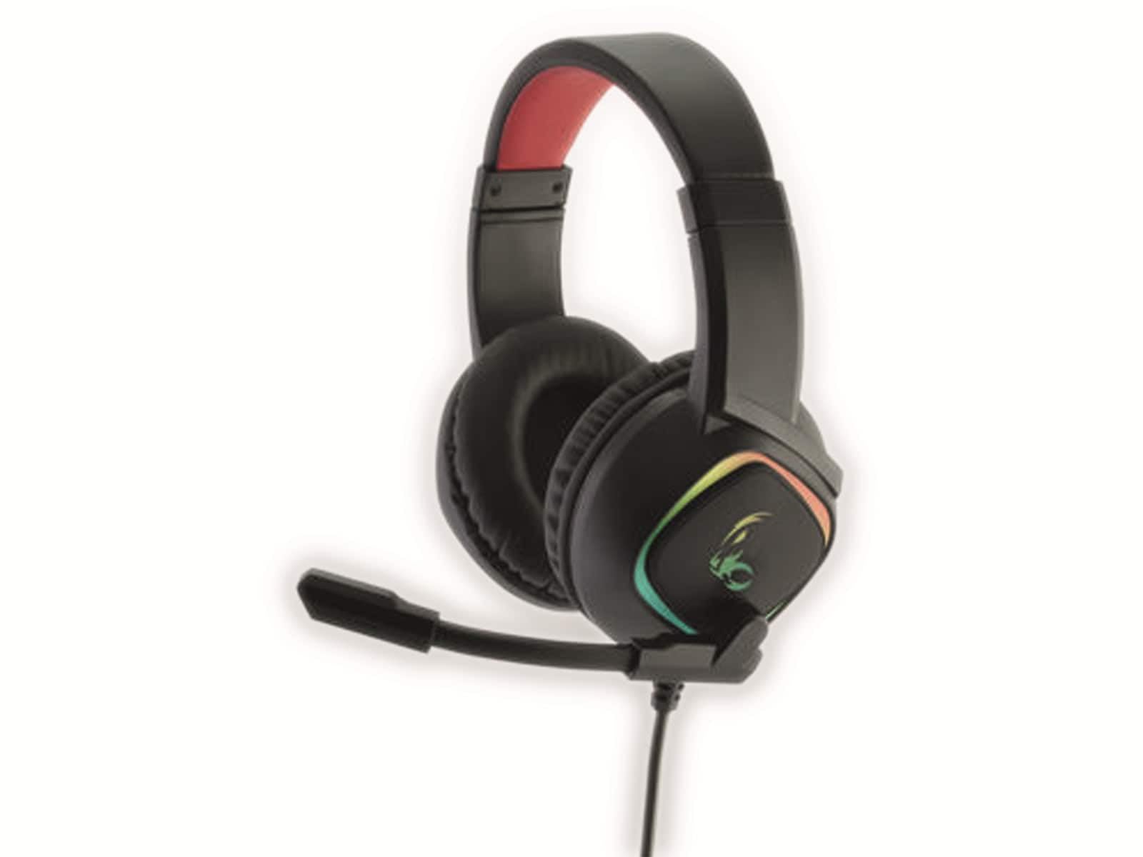 MediaRange MRGS301 Gaming 7.1 Surround Headset mit Kabel schwarz/rot einheitlich