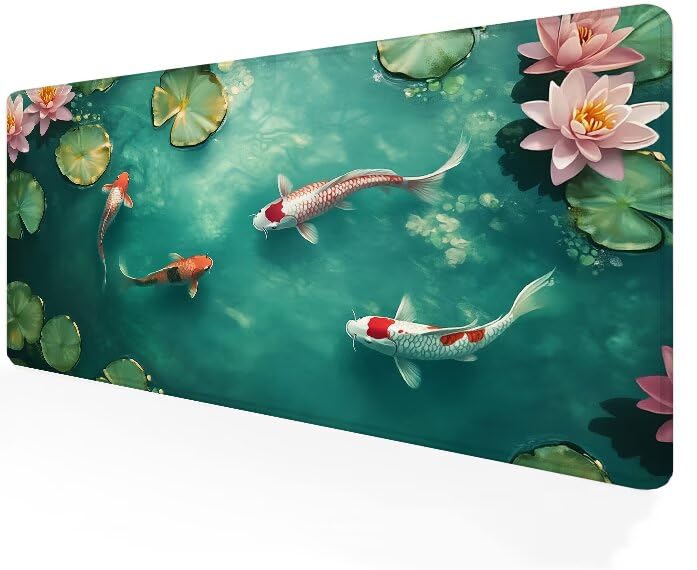 Mouse pad gamer étanche grand format tapis de souris poisson pour PC et bureau