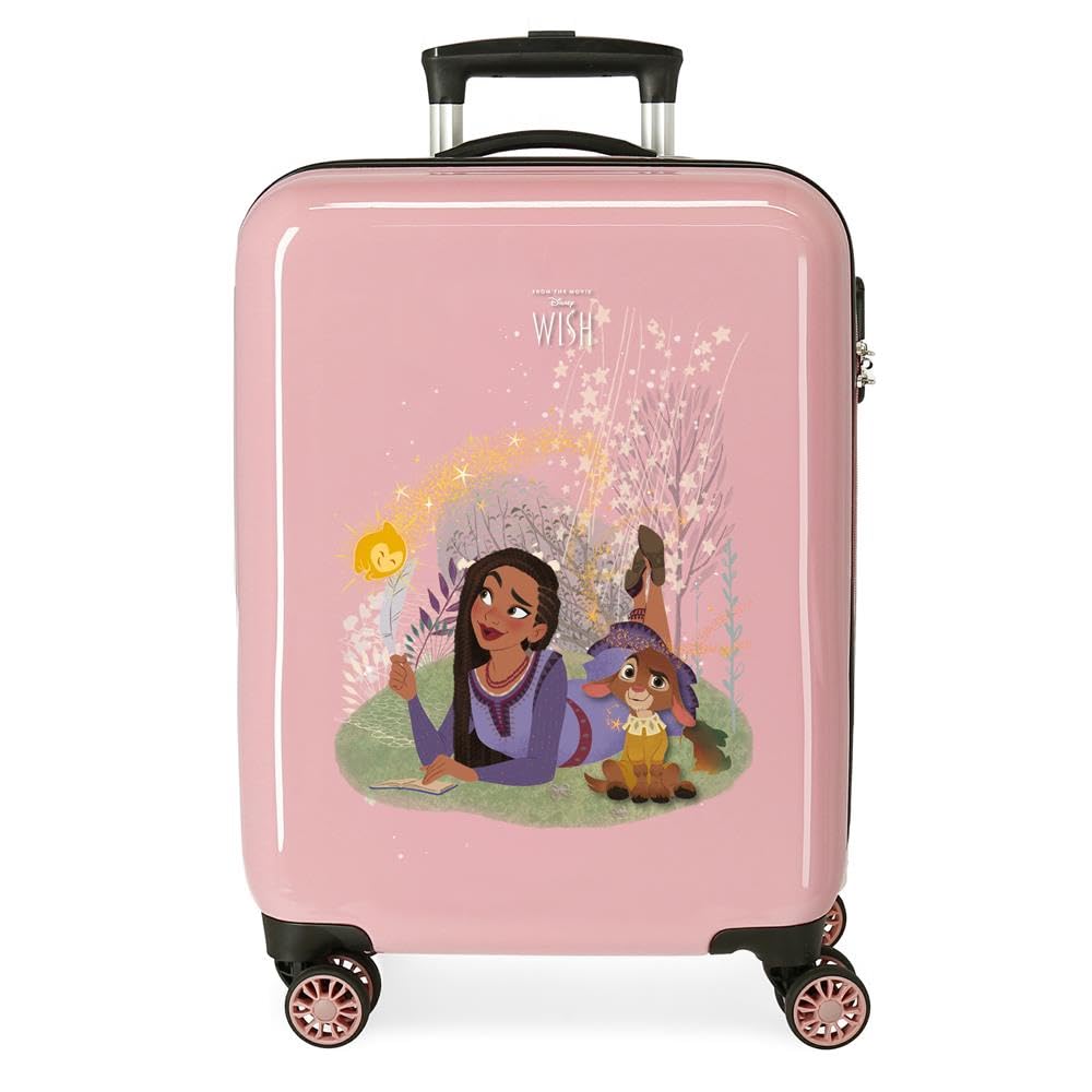 Joumma Disney Make a Wish Walizka kabiny Różowy 38x55x20 cms Sztywne ABS Zamknięcie kombinowane boczne 34L 2 kg 4 Koła Bagaż Ręczny, Różowy, Walizka kabinowa