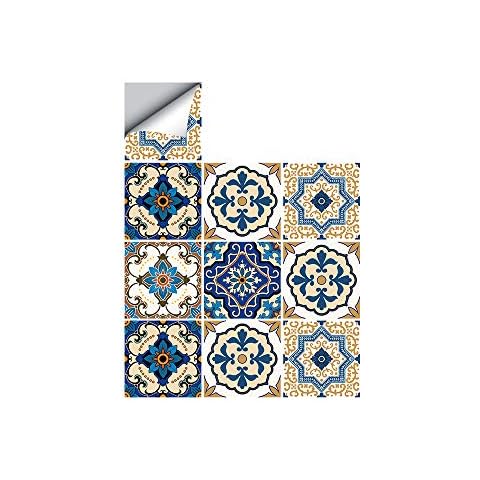 25 PCS Moroccan Style Tile Sticker, 4x4 Inch(10x10cm) Traditional DIY Murals, Tile Waterproof Oil Proof Removable Decals for Bathroom & Kitchen Backsplash (TS-029) Cover