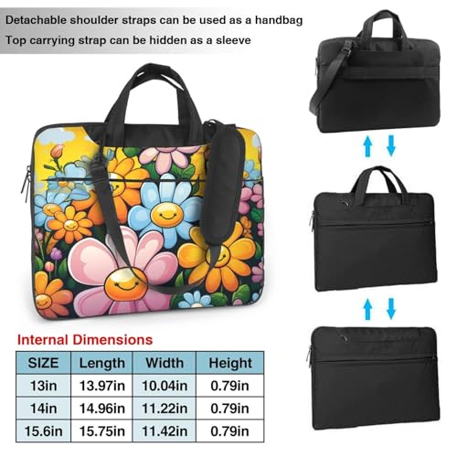 Bolsa para portátil KHiry con diseño de flores miniatura 3