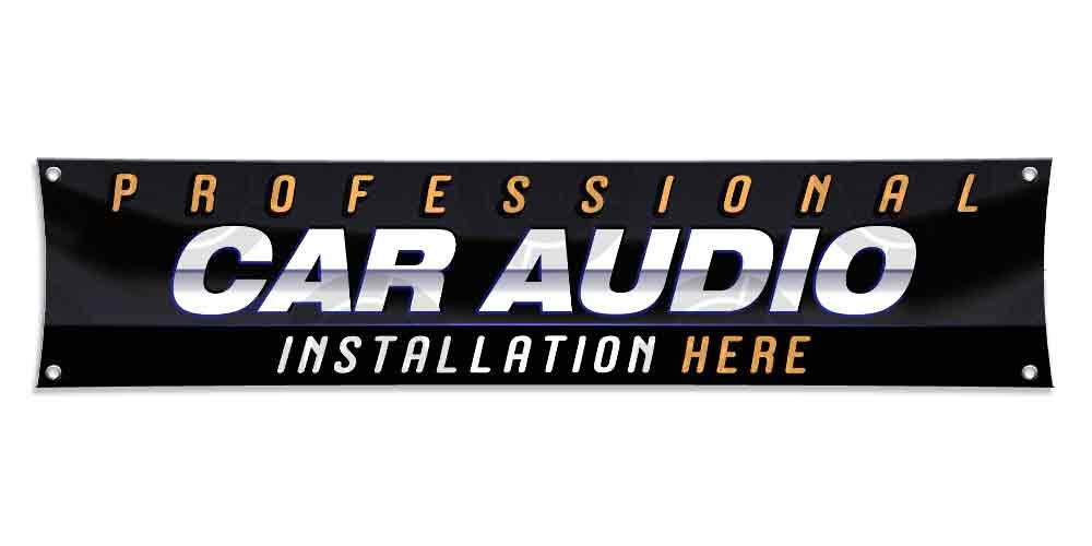 Professional CAR Audio Installation Here Banner (3ft X 9ft) Sign Display Auto Custom Sound Amp