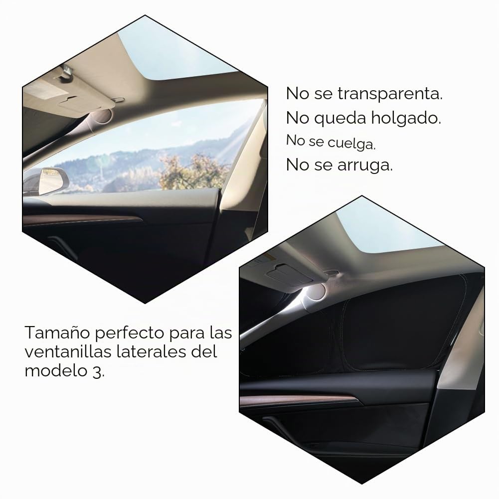 Tesbeauty - Cortina de privacidad para Campamento de 8 Piezas Especialmente diseñada para Tesla Model 3, persianas de Camping mejoradas de 5 Capas, Cubierta de Parabrisas, parasoles, Pantallas de