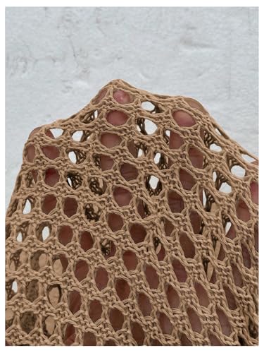 Image of Verdusa Women's Oversized Summer Cardigan Lightweight Sweater Crochet Knit Beach Cover Up Spring Vacation Outfits