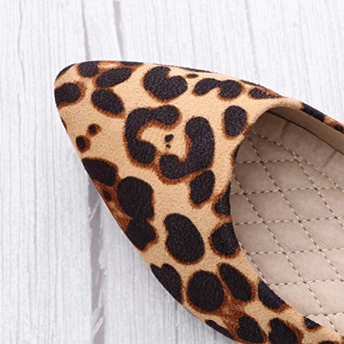 Leopard Print Ballet Flat Shoes Women Classic Pointed Low Heel Mules Comfortable Wedding Party Shoes3