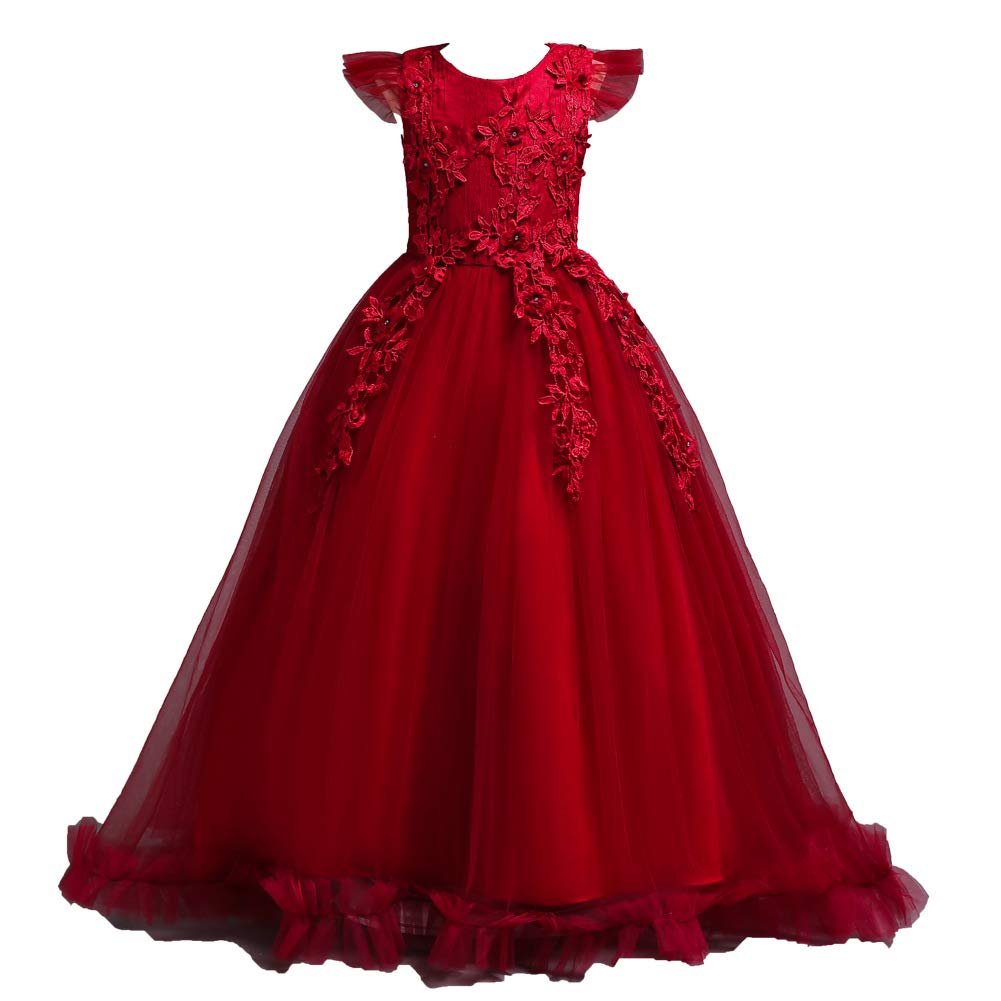 Vestito da ragazza di fiori per bambini damigelle d'onore formale abito da sera lungo in tulle abito da sposa abito da sposa per bambini costume ragazza principessa bambini abiti da sera ragazza
