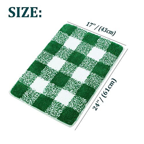 Tapis de salle de bain PiccoCasa 43x61 cm vert en microfibre - 4