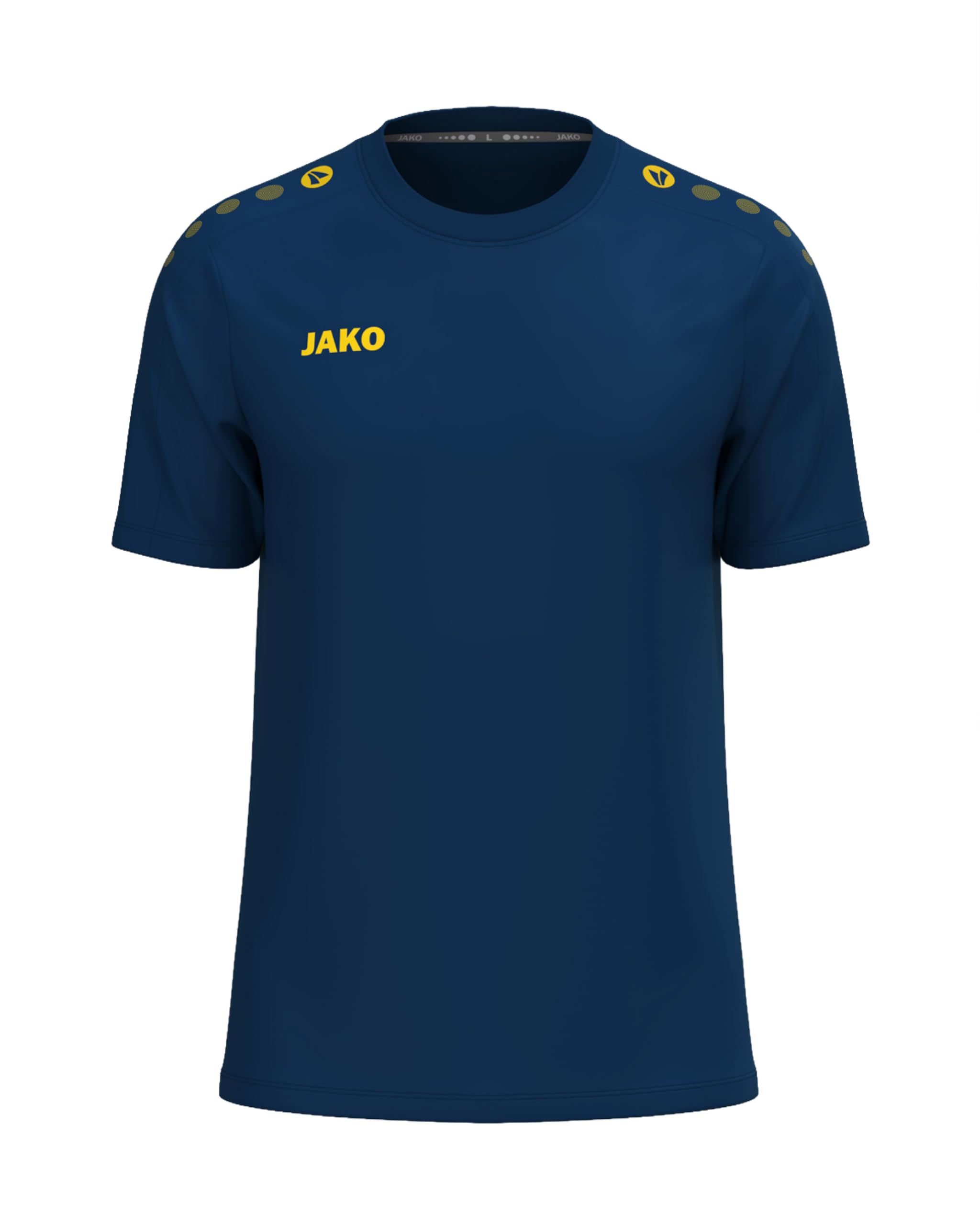 JAKO Unisex T-Shirt One Cotton, Navy/Citro, XXL