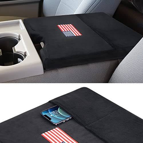 Issyauto Center Console Cover Compatible With 2015-2023 F150, 2017-2023 F250 F350 F450 With 40/20/40 Jump Seat, Armrest Cover Middle Console Cover With Pockets #TOP20