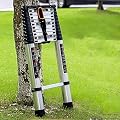 ZHUOYA Telesladder Extendable Ladder, Stable Sturdy Adjustable Steps Retractable Ladder for Household Daily, Max Load 330Lbs/4.5M/14.8Ft