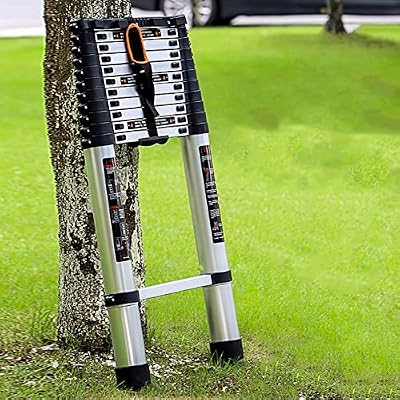 ZHUOYA Telesladder Extendable Ladder, Stable Sturdy Adjustable Steps Retractable Ladder for Household Daily, Max Load 330Lbs/4.5M/14.8Ft