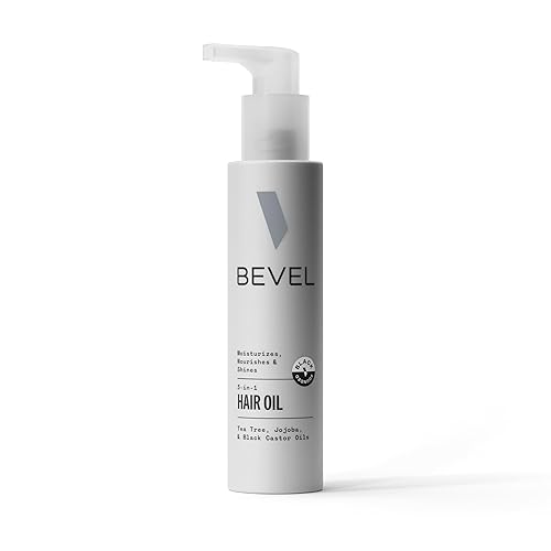 Miniatura 1 de Bevel Aceite de peinado 3 en 1 para cabello rizado con aceite de árbol de té, aceite de jojoba y aceite de ricino negro jamaicano, 3.4 onzas líquidas
