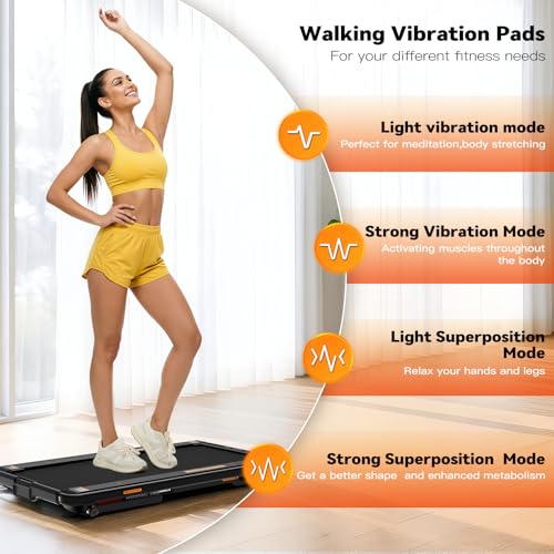 Image of Freepi Walking Vibration Pad with 10% Auto Incline,Under Desk 4 in 1 Treadmill for Home with Remote Control