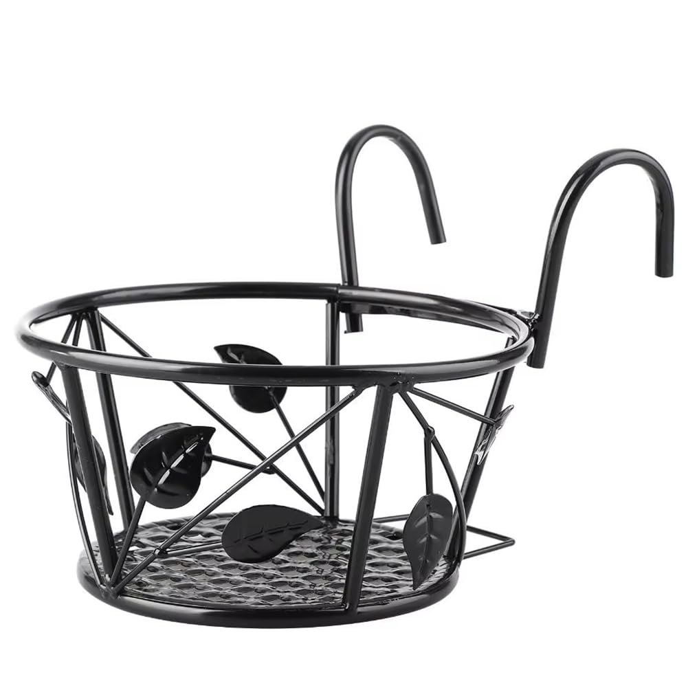 IJSDNVJNDX Double Hook Pergola Hanging Basket in Modern Metal-for Railings-Suitable Ideal for Balcony and Terrace